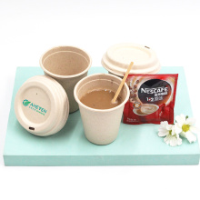 Taza desechable biodegradable de postre de bagazo de caña de azúcar con tapa